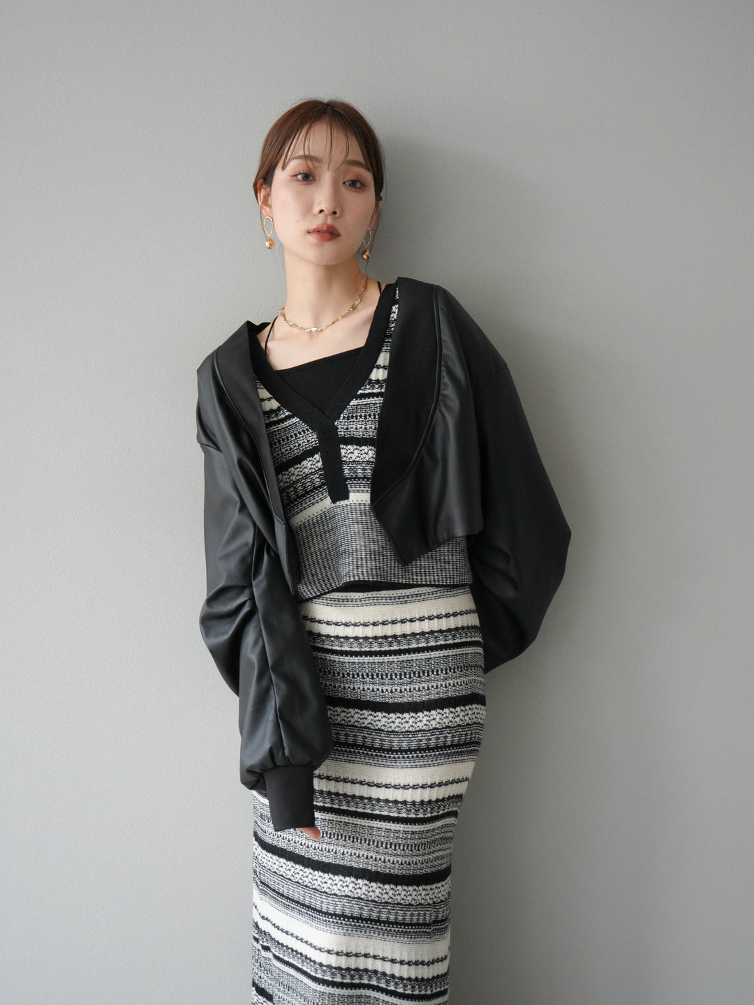 [予約]レザーバルーンボレロ/ブラック