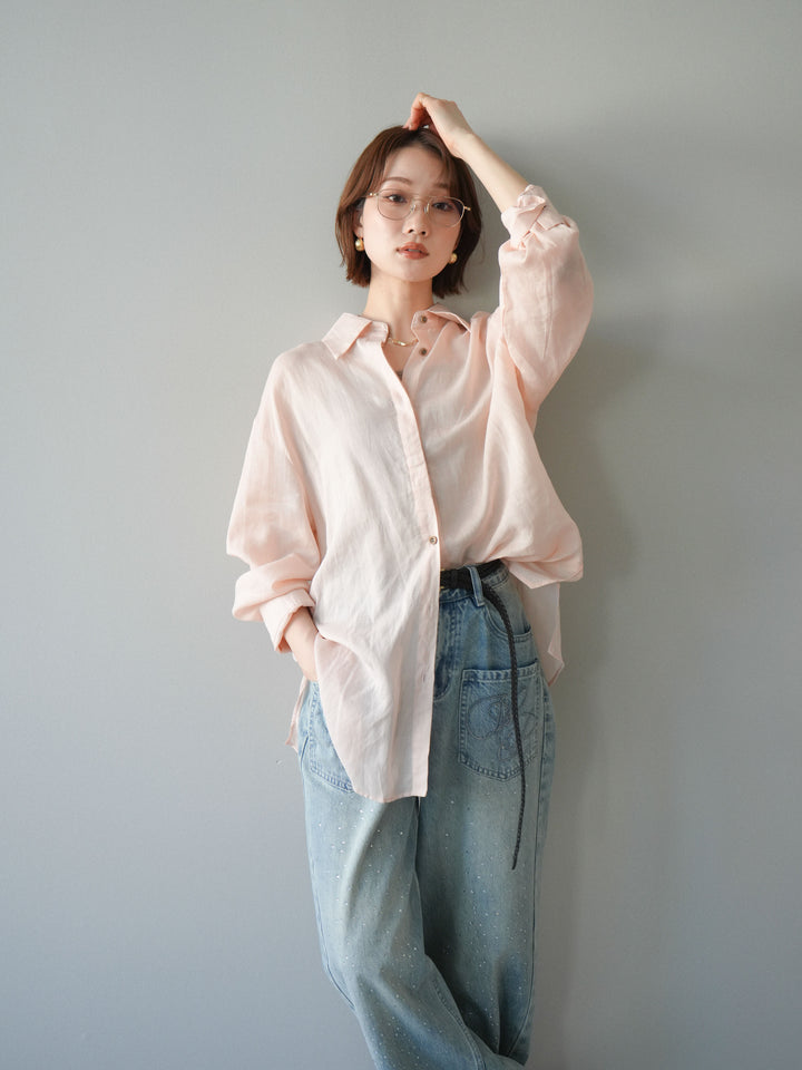 [予約]バックオープンツイストシャツ/pink