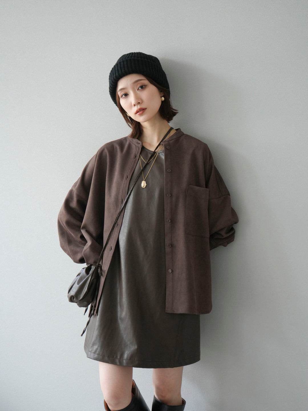 [予約]ニットビーニー/ブラウン