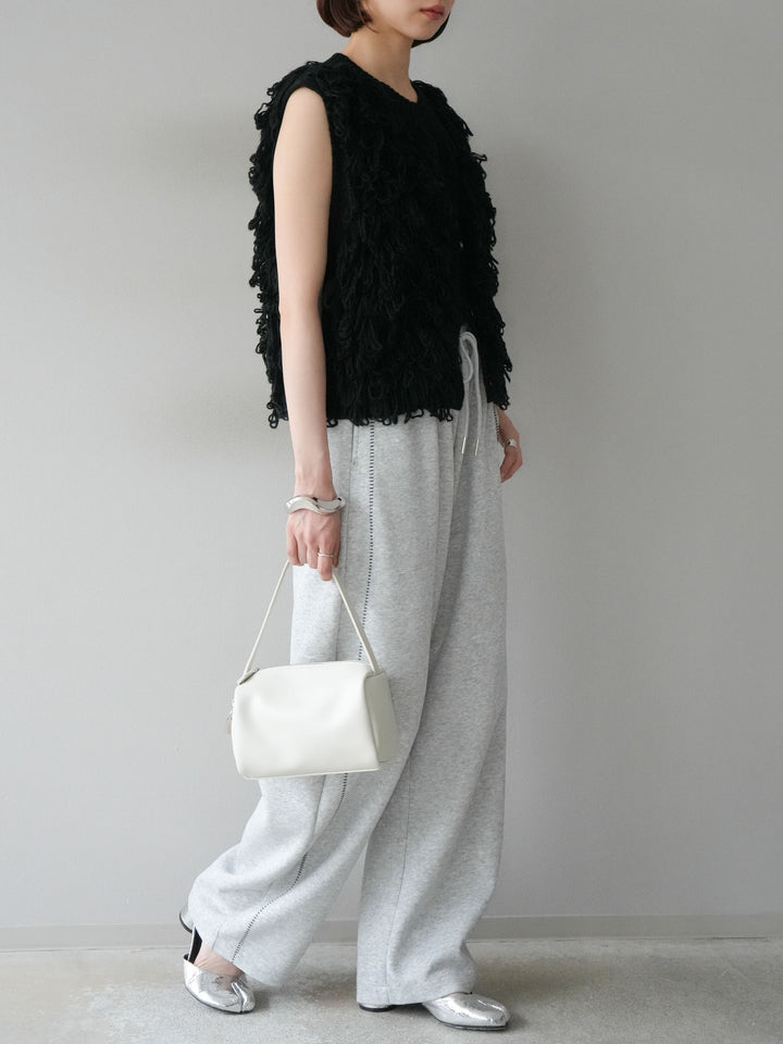 [予約]ハンドステッチ風スウェットパンツ/グレー