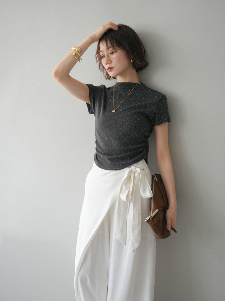 【預購】圓擺波點T卹/炭灰色