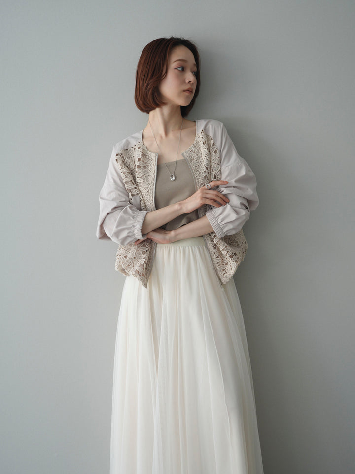 [SET]レースドッキングブルゾン+選べるアクセセット(2set)