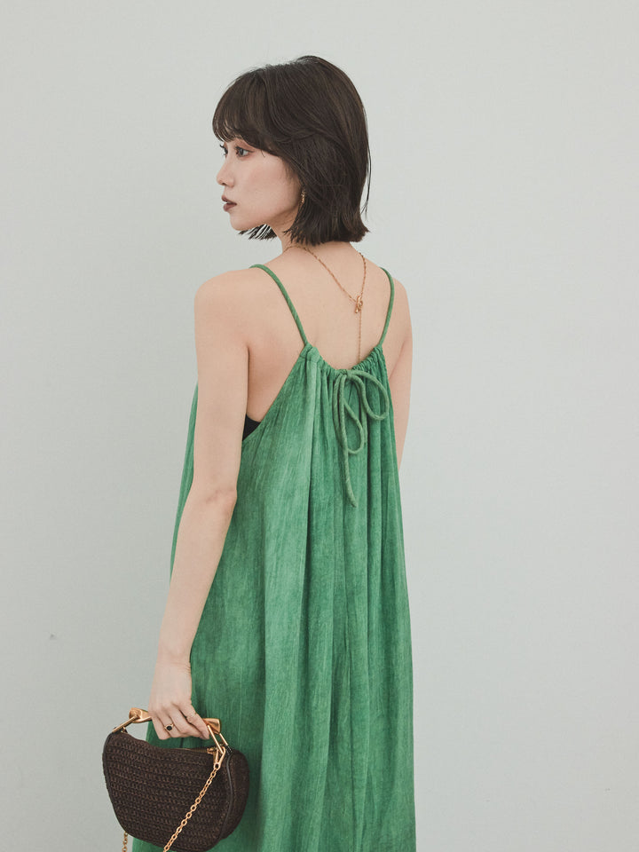 [予約]ムラ染めキャミワンピース/グリーン