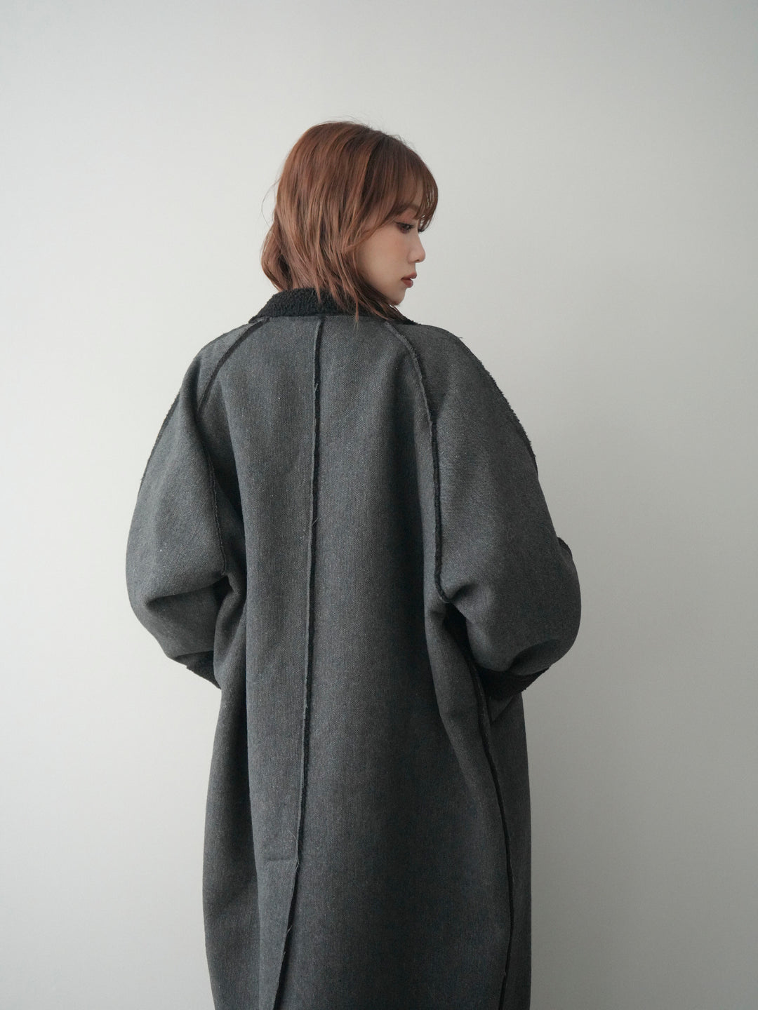 [予約]アウトシーム裏ボアコート/black