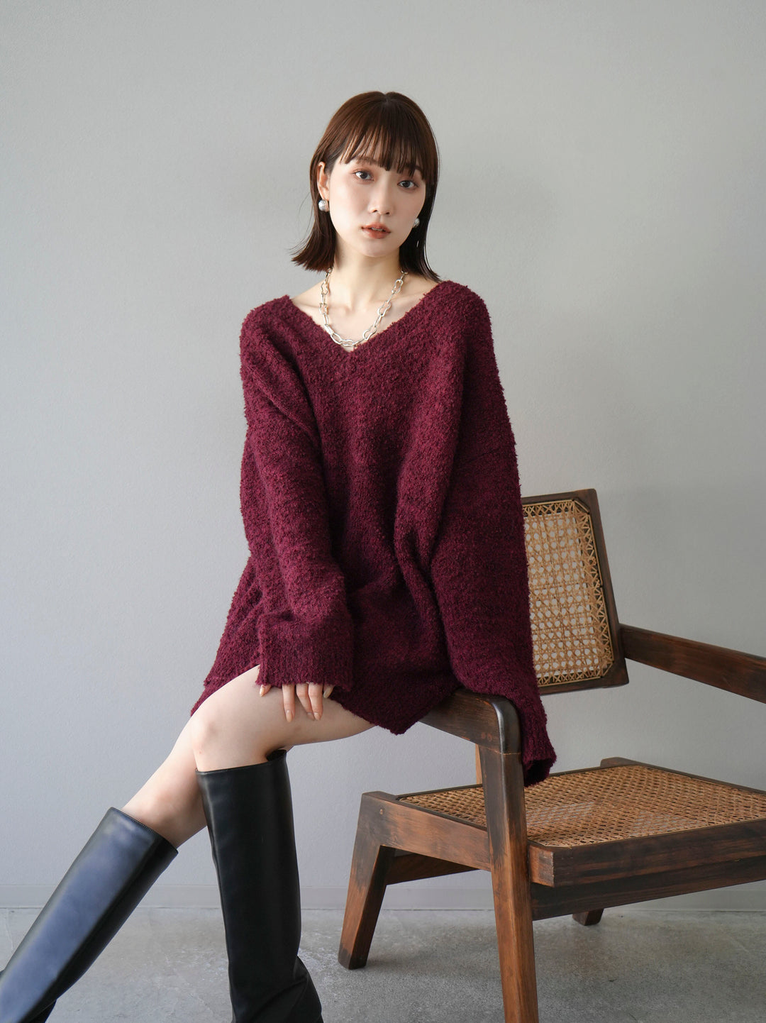 [SET] 橢圓針織衫 & 迷你裙 SET UP