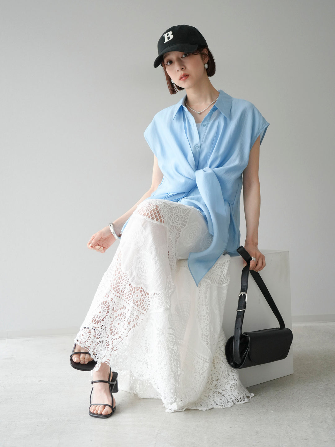 [予約]フロントタイシアーブラウス/ブルー