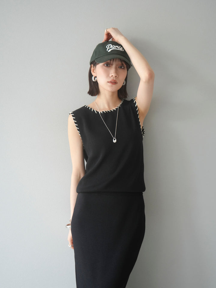 [SET] 亞麻手織套頭衫 + 亞麻手織緊身裙 (2 件套)