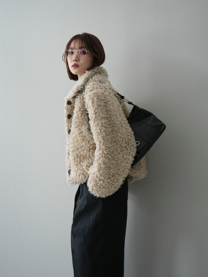 [SET]プードルファーミドルスタンドブルゾン+コットンツイルカーブパンツ(2set)