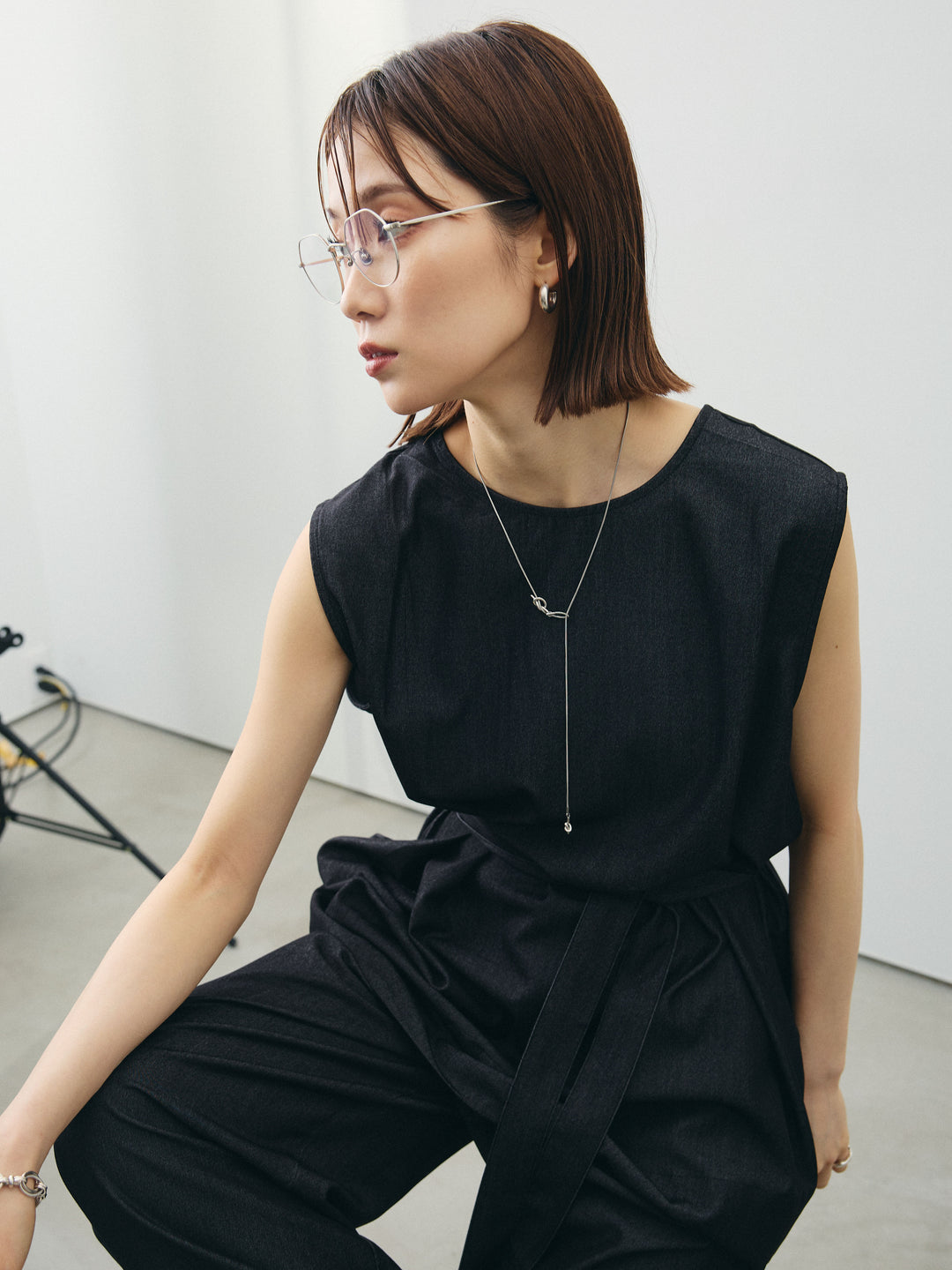 [SET]テンセルデニムノースリーブ＆ワイドパンツSET UP+テンセルデニムノースリーブ＆ワイドパンツSET UP(2set)