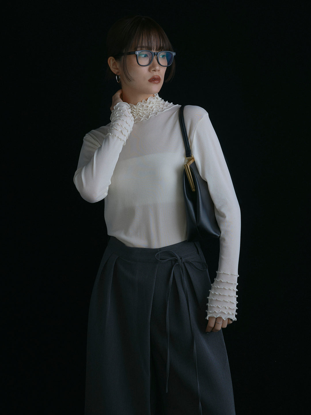 【Allure】[SET]シアーフリルメロートップス+シアーフリルメロートップス(2set)