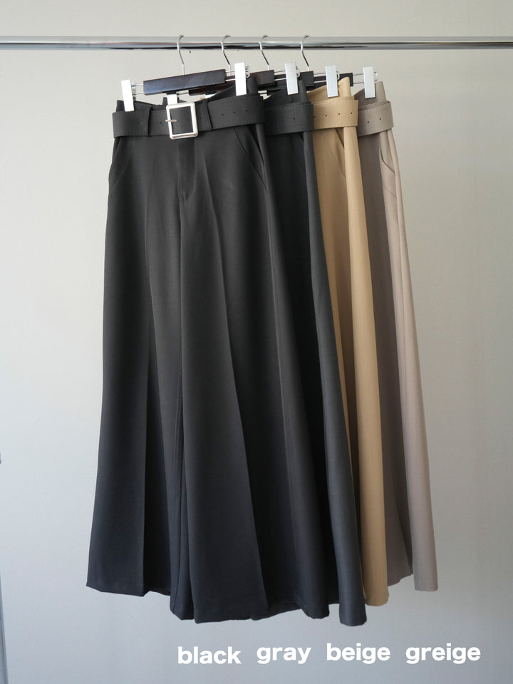 【套裝】肩部蕾絲針織開襟衫+銀色搭扣垂褶闊腿褲（兩件套）