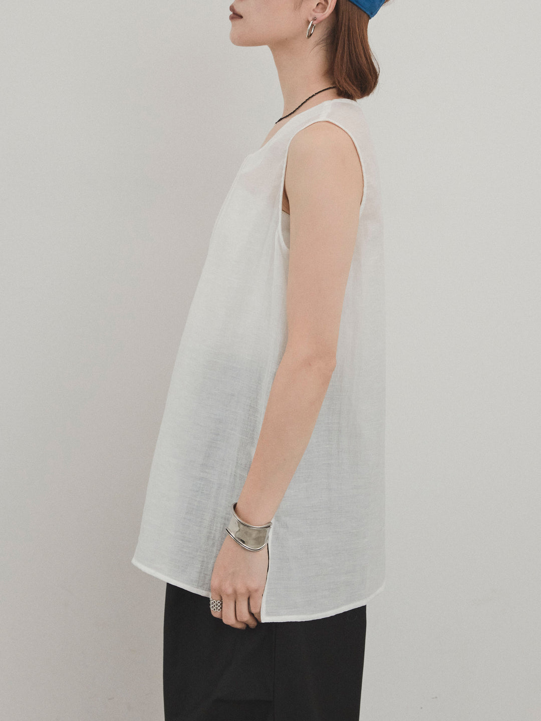 [予約]シアータックアシンメトリーブラウス/アイボリー