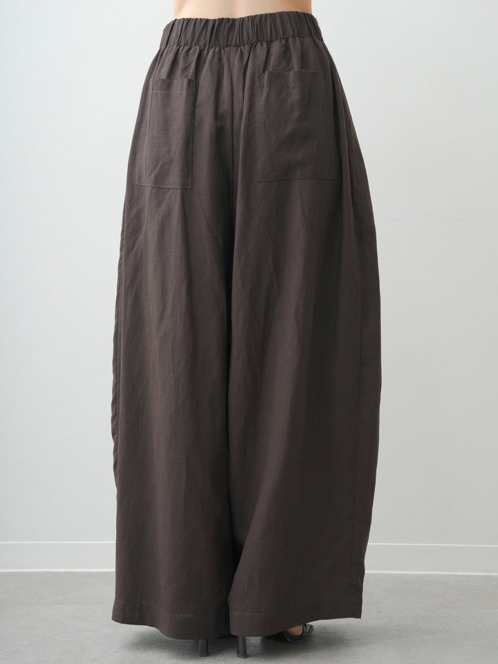 [予約]フロントボタンタックワイドパンツ/brown
