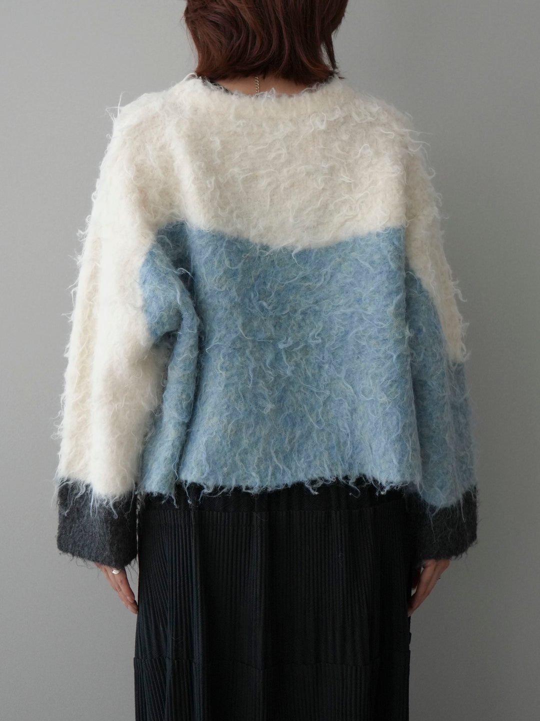 [予約]バイカラーモヘアタッチニットプルオーバー/ivory