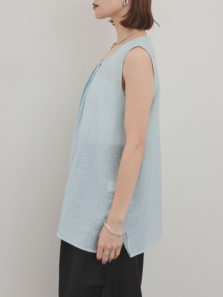 [予約]シアータックアシンメトリーブラウス/ライトブルー