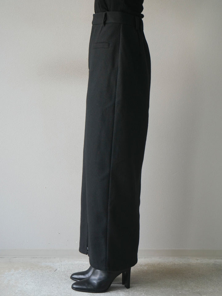 [予約]ウールタッチフロントスリットタイトスカート/black