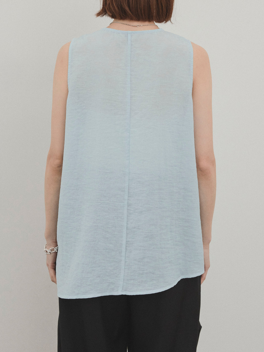 [予約]シアータックアシンメトリーブラウス/ライトブルー