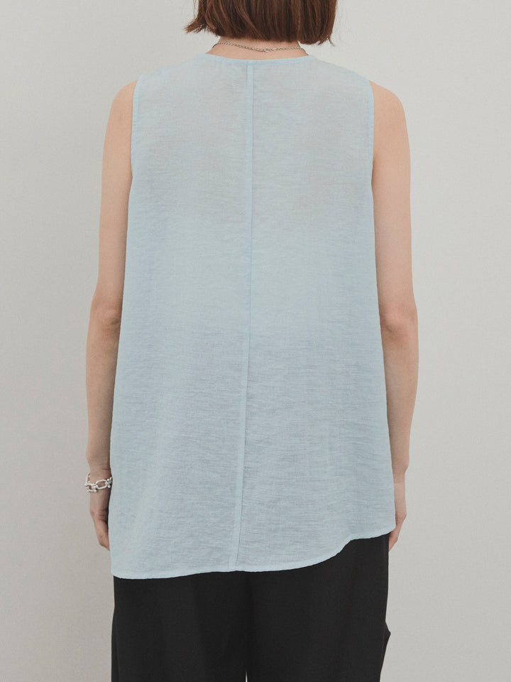 [予約]シアータックアシンメトリーブラウス/ライトブルー