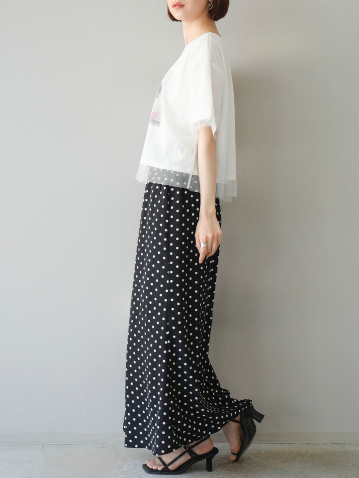 [予約]ドットAラインスカート/ブラック