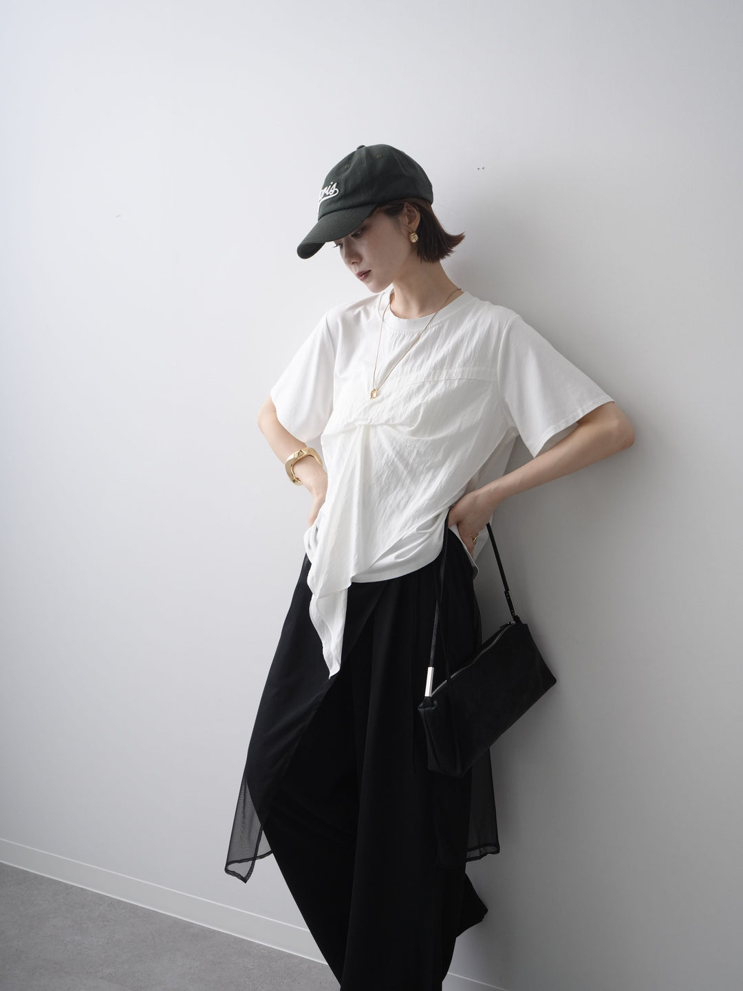 [予約]ラッフルドッキングTEE/white