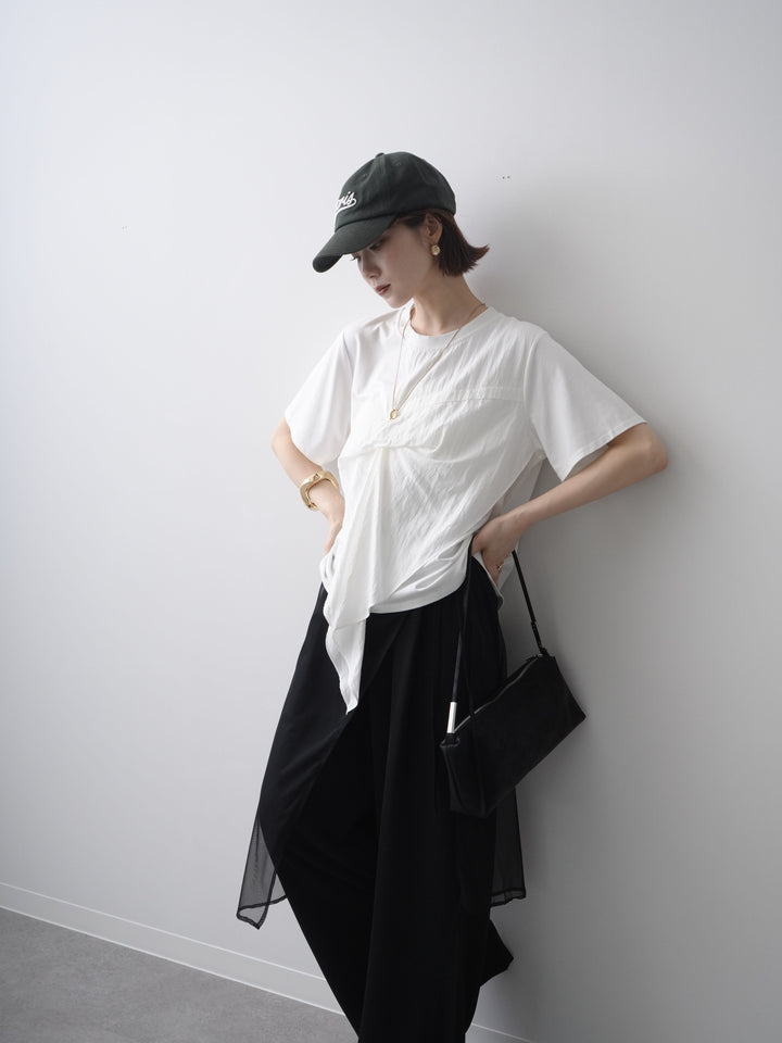 [予約]ラッフルドッキングTEE/white