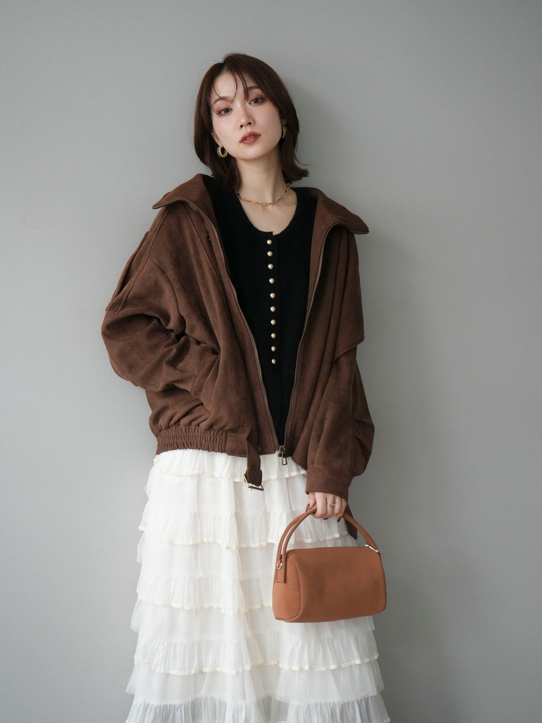 [予約]スエードライダースジャケット/ブラウン