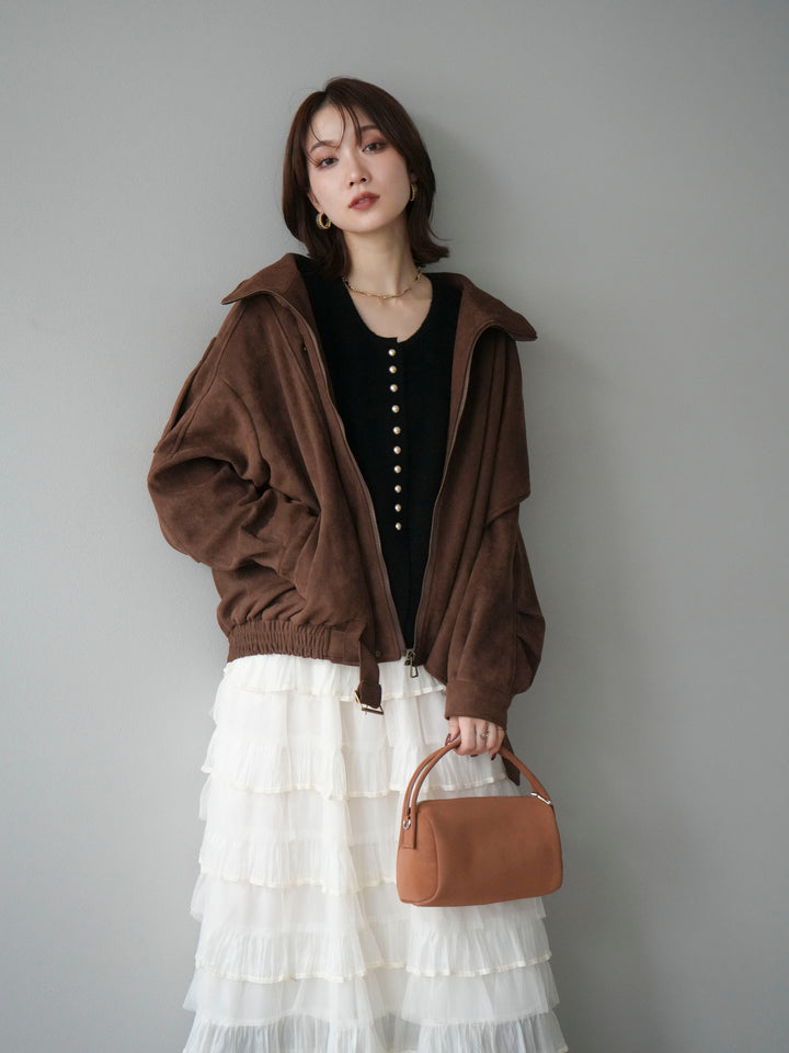 [予約]スエードライダースジャケット/ブラウン