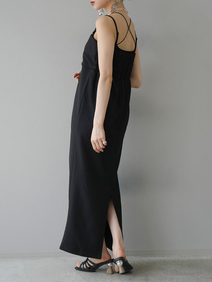 [Pre-order] 2WAY Draped Camisole Dress/Black