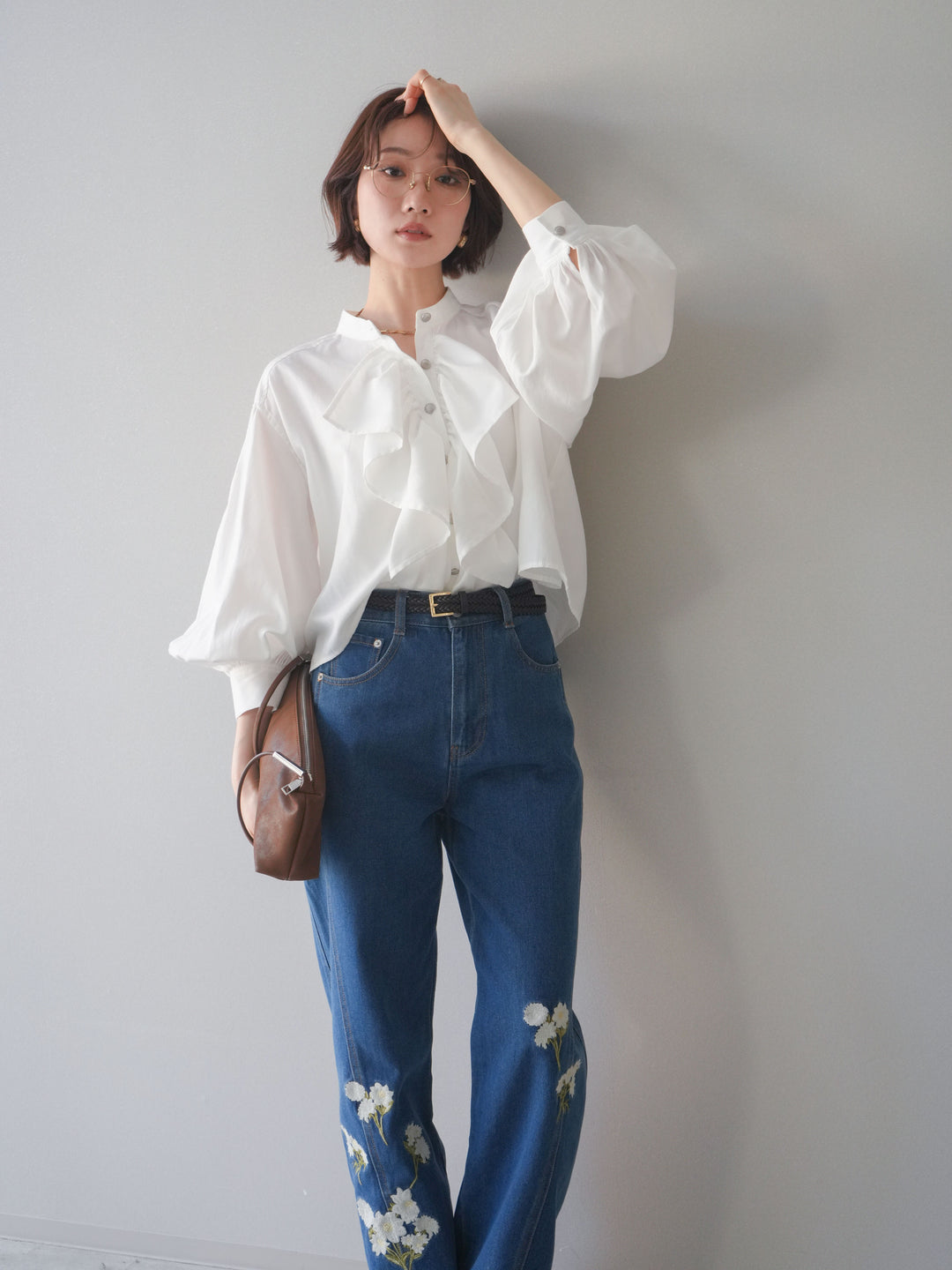 [SET]ラッフルフレアショートブラウス+ラッフルフレアショートブラウス(2set)