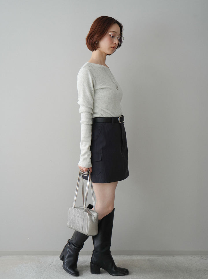 [予約]ベルト付カーゴミニスカート/black