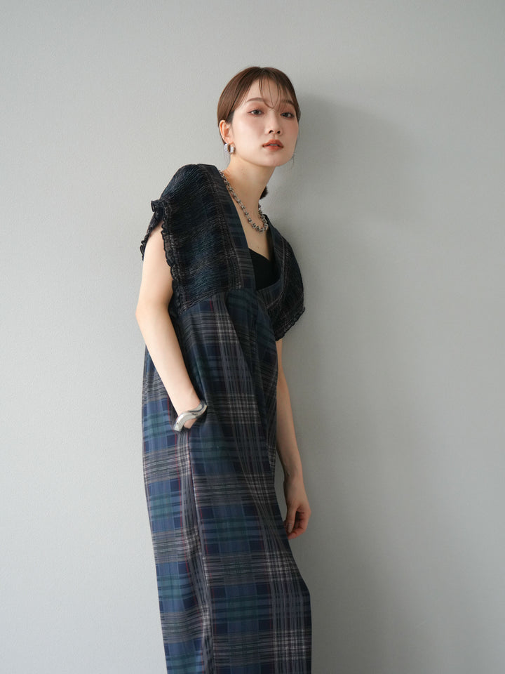 [SET]シアーチェックシャーリングサロペット+シアーチェックシャーリングサロペット(2set)