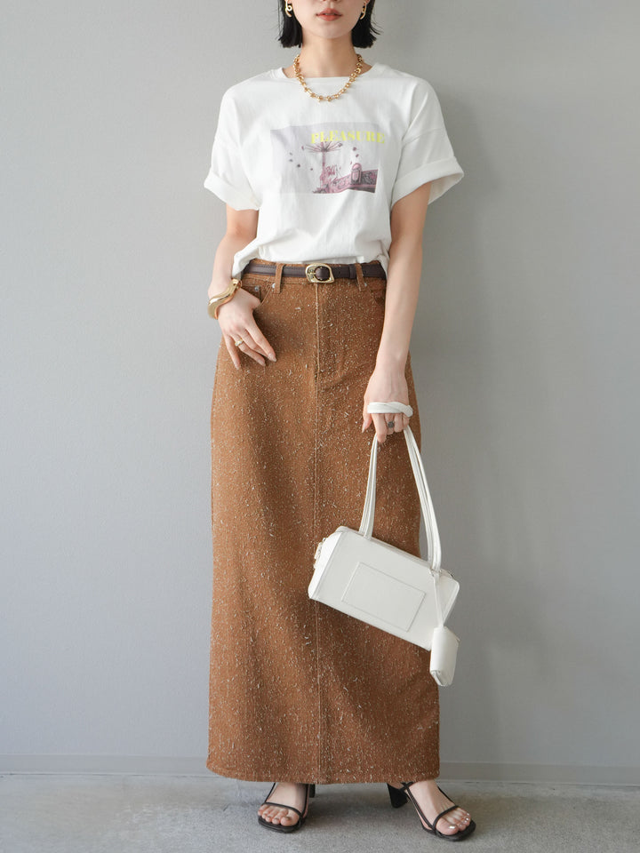 [預購] 霓虹logo印花T卹/米黃色