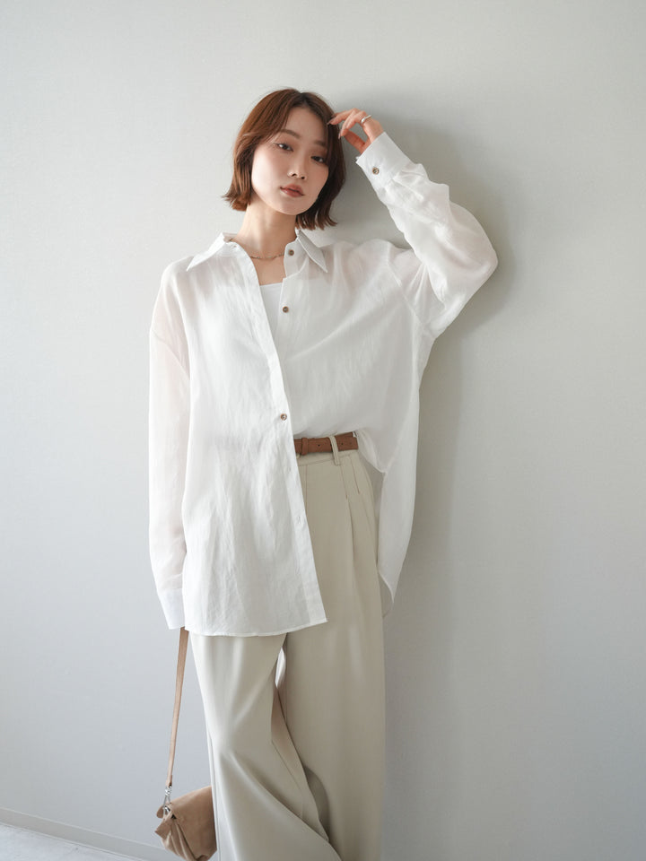 [予約]バックオープンツイストシャツ/white