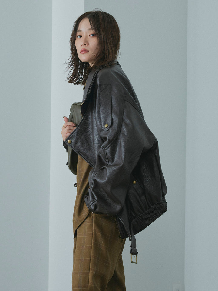 [予約]杢チェックZIPシャツジャケット/brown