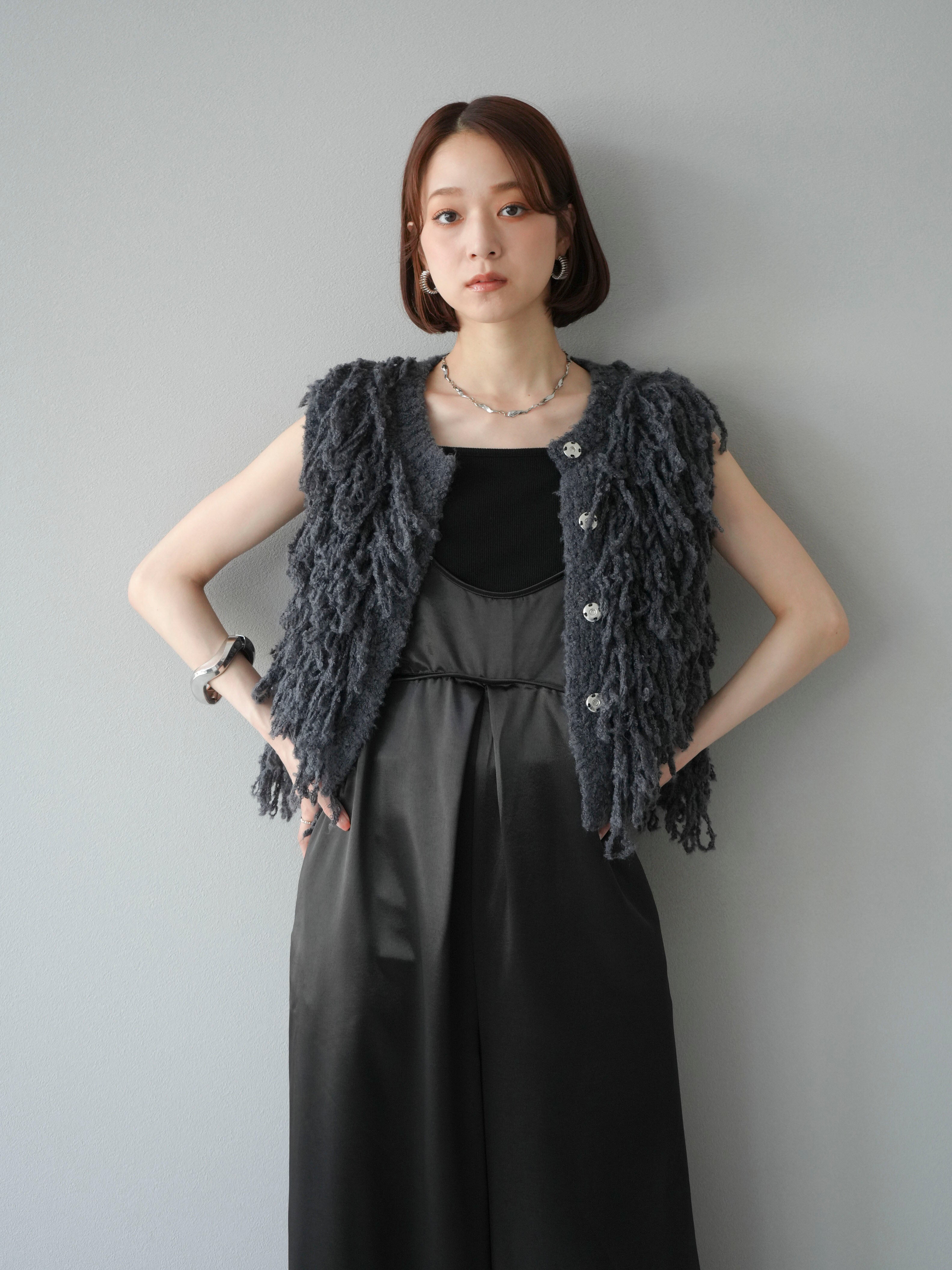 予約]サテンビスチェオールインワン/ブラック – Lumier