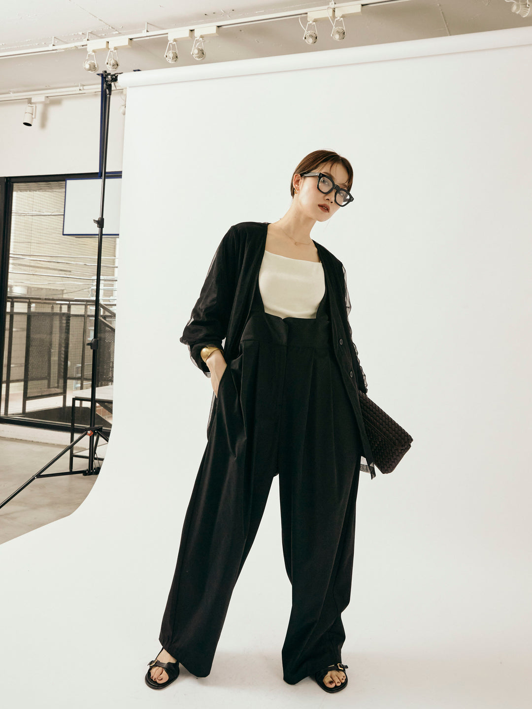 [予約]ICE TOUCH コクーンサロペット/ブラック