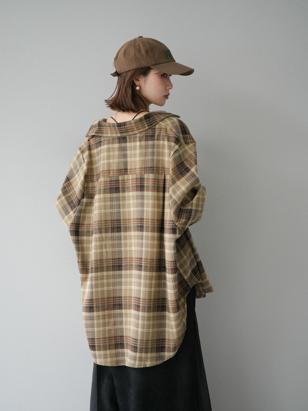 [予約]起毛チェックオーバーシャツ/ベージュ