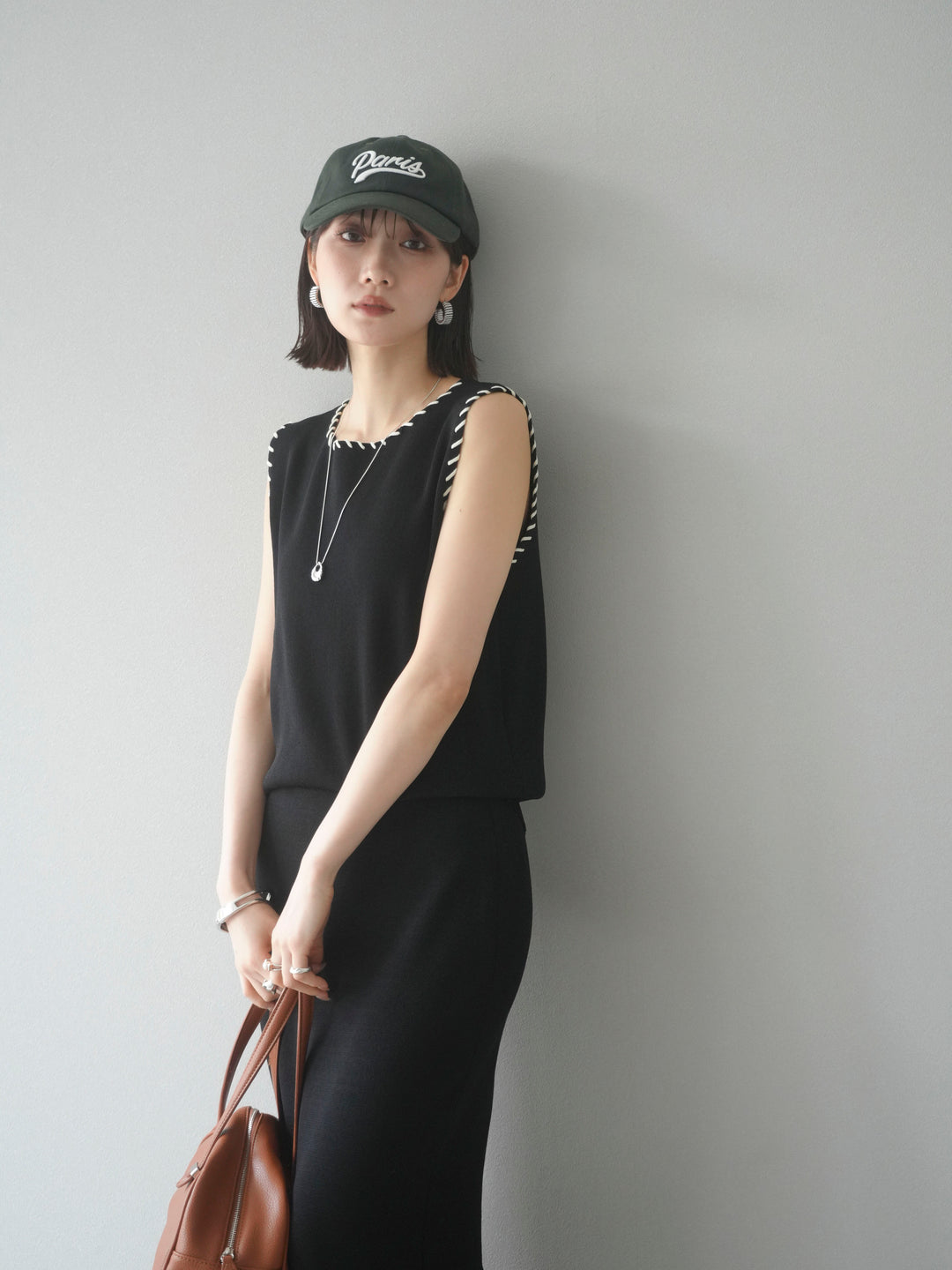 [SET] 亞麻手織套頭衫 + 亞麻手織緊身裙 (2 件套)