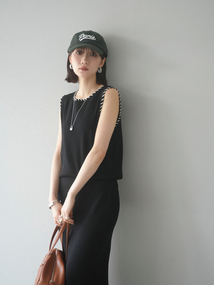 [SET] 亞麻手織套頭衫 + 亞麻手織緊身裙 (2 件套)