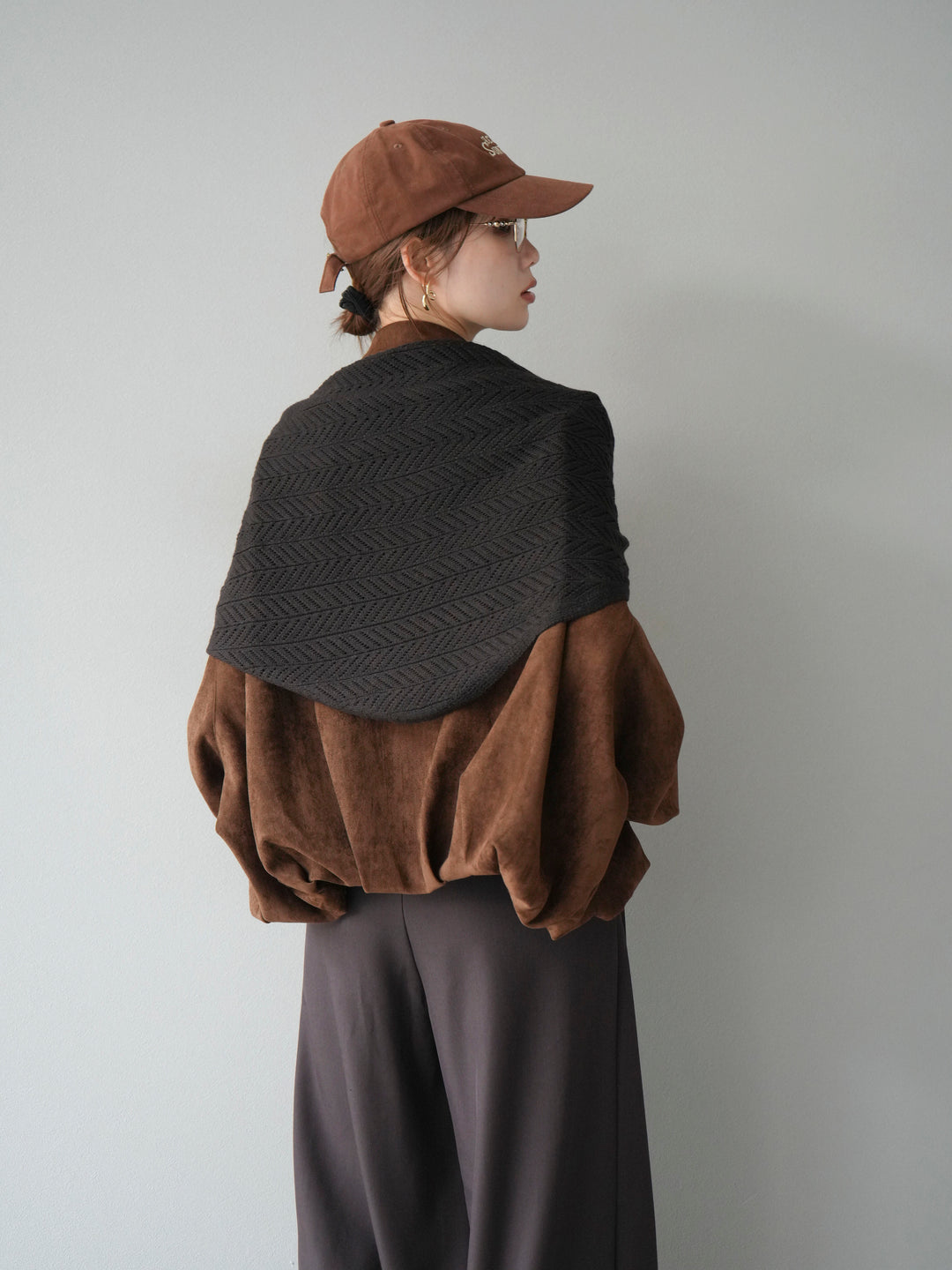 [SET] 麂皮外套+皮帶環設計寬褲（2套）