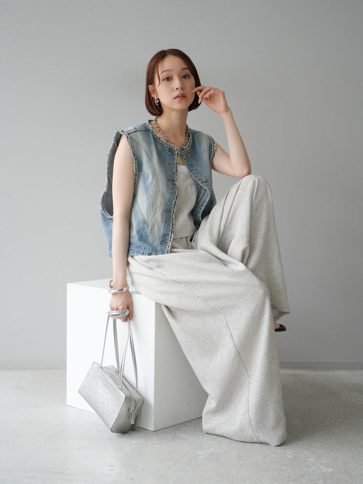 [予約]サマーツイードケープサロペット/アイボリー