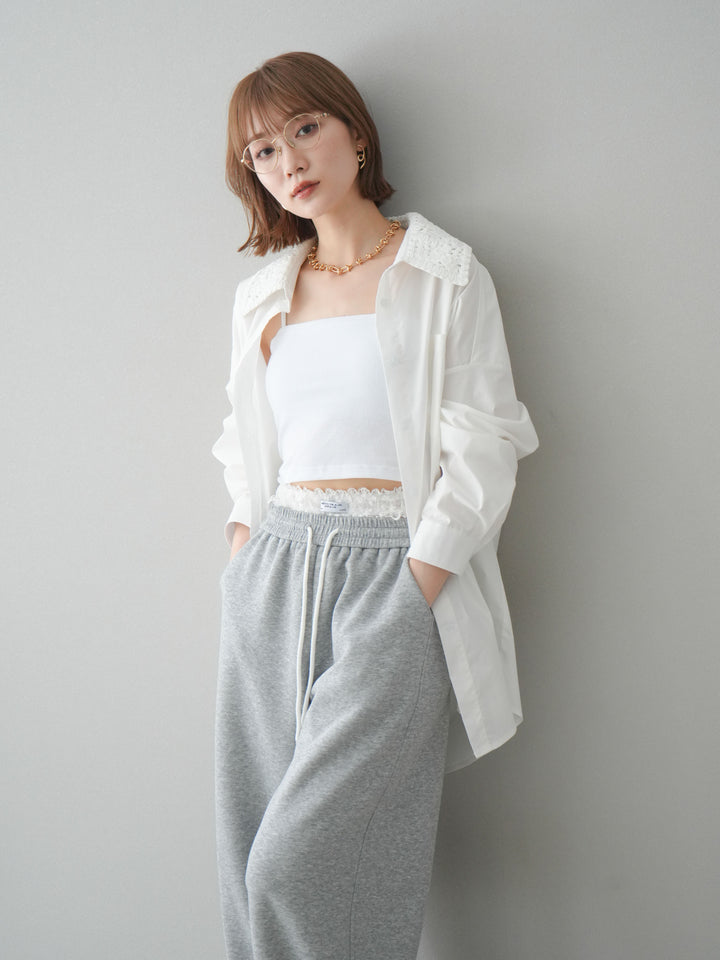 [予約]カップ付テレコリブベアキャミソール/オフ