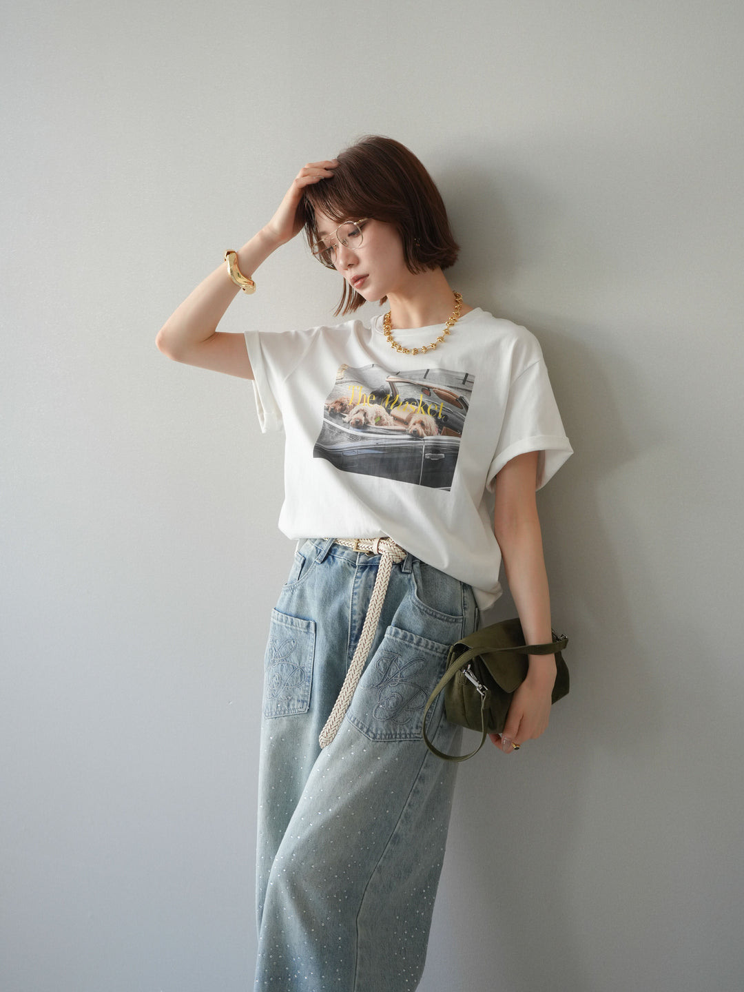 [予約]ドッグフォトTEE/white