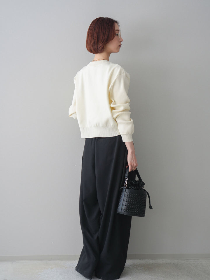 [予約]ジップポケットコクーンワイドパンツ/black