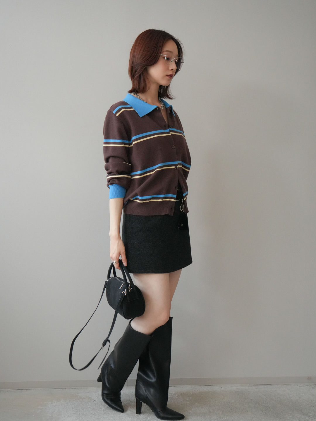 [SET]ウールタッチベルト付ミニスカート+ウールタッチベルト付ミニスカート(2set)