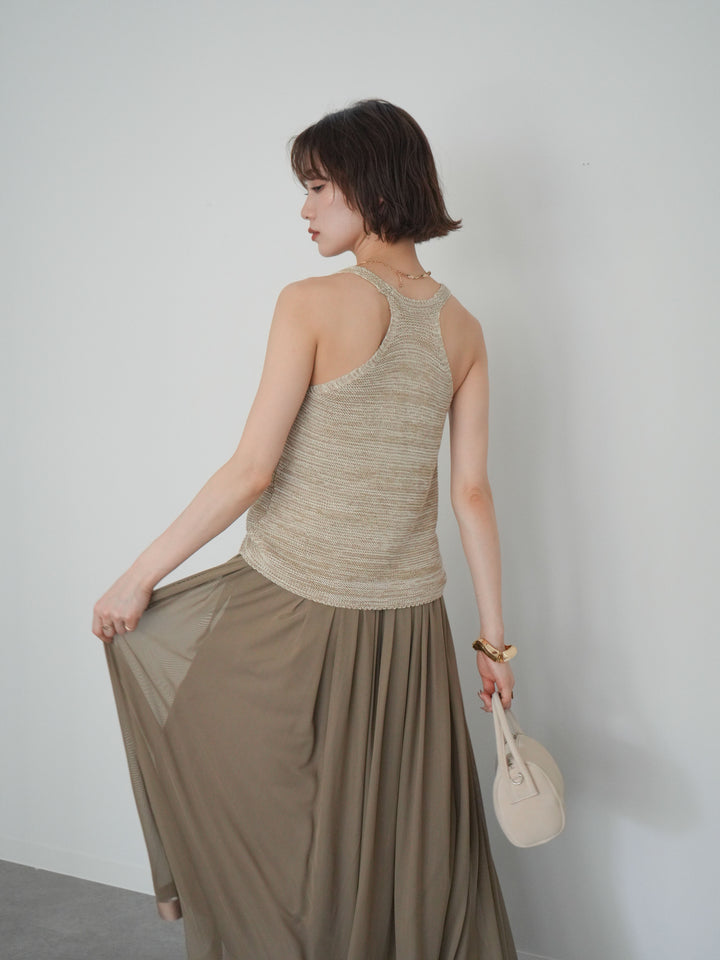 [予約]メランジニットアメスリトップス/beige