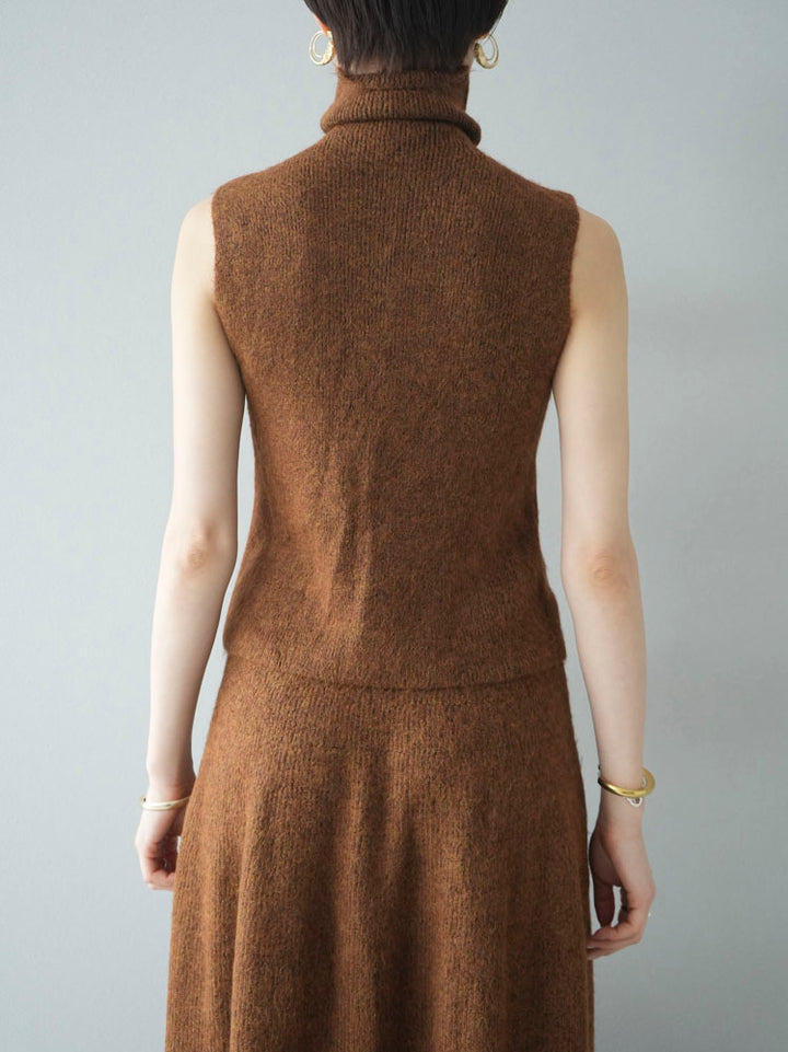 [Pre-order] Knit skirt set up/camel