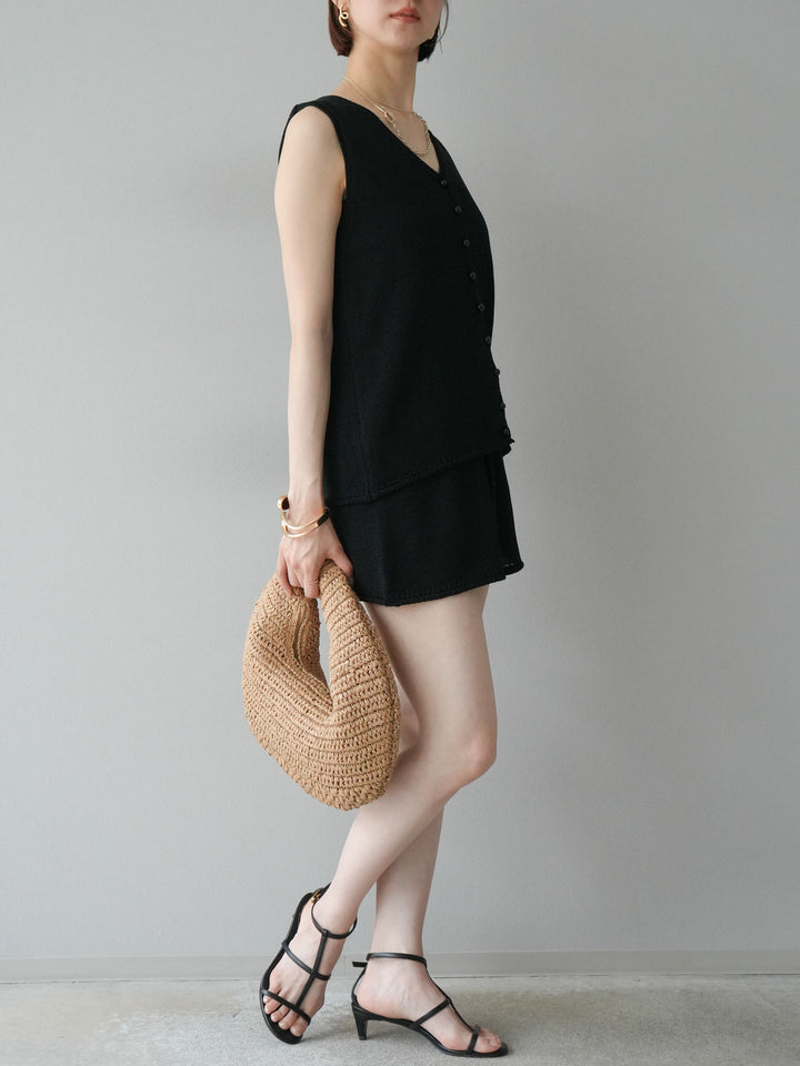 [SET]ニットベスト＆ショートパンツSET UP(2set)