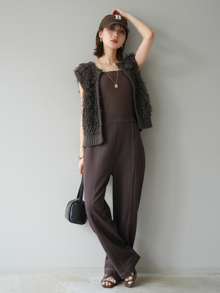 [予約]ループデザインホックベスト /ダークブラウン