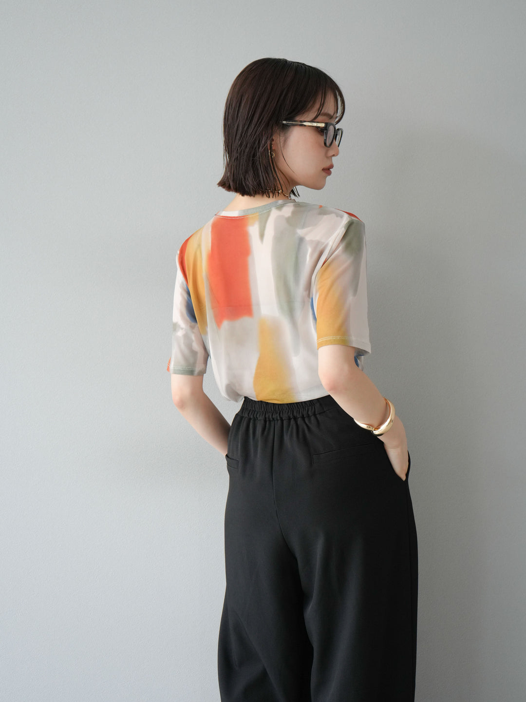 [予約]水彩アートシアーTシャツ/オフホワイト